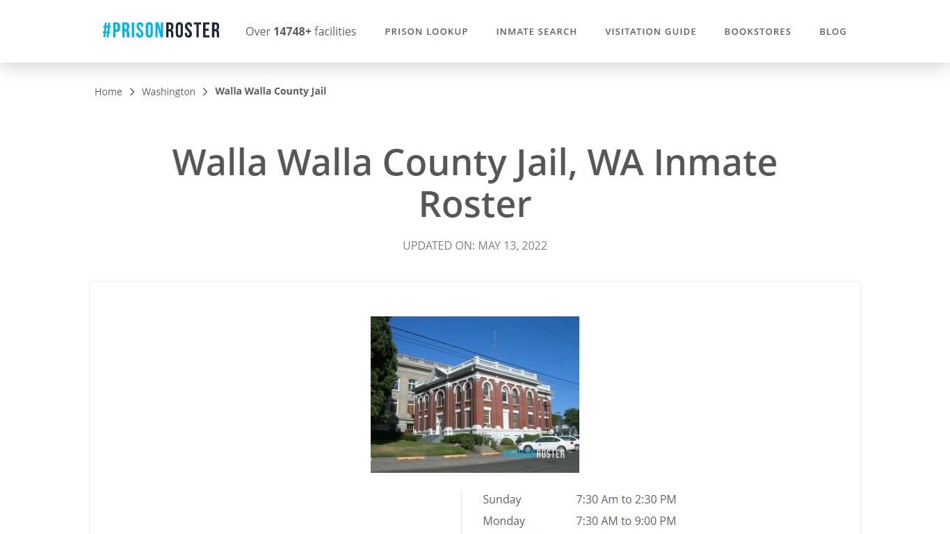 Walla Walla County Jail, WA Inmate Roster