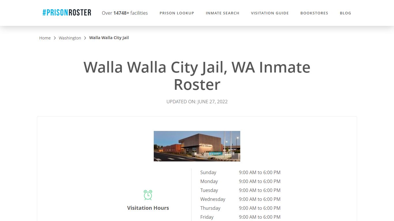 Walla Walla City Jail, WA Inmate Roster